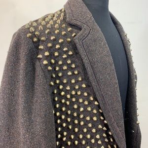 Men’s steampunk blazer with brass cone studs
